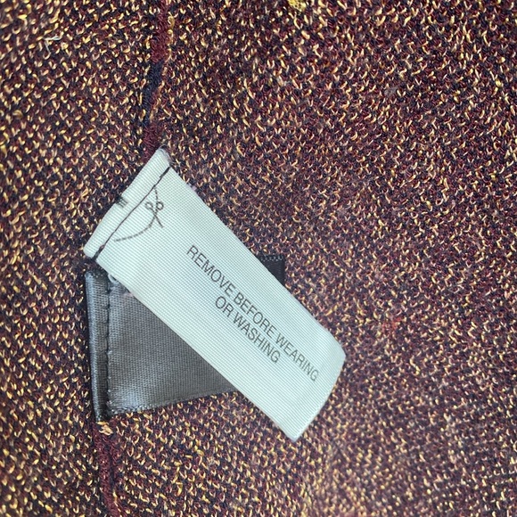 Talbots cardigan button down fine knit size XL burgundy golden yellow geometric - Picture 5 of 11